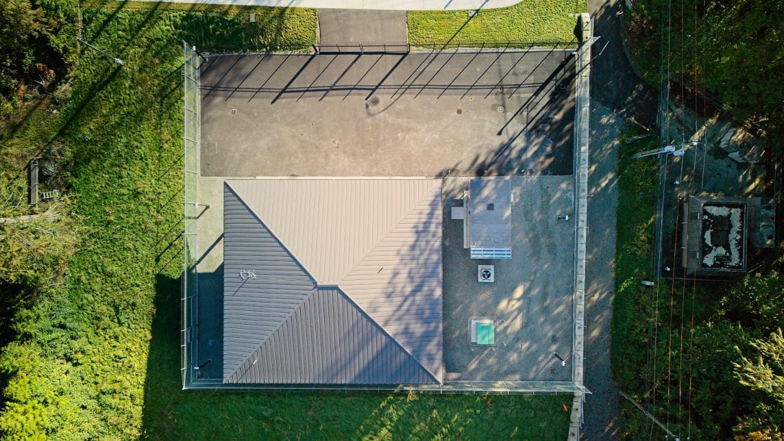 Aerial view of the new 236 Street Pump Station