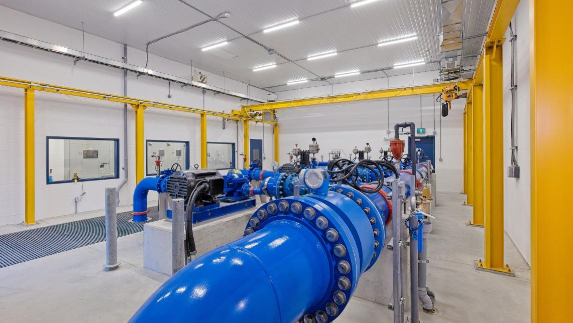 Interior view of pumps in the new 236 Street pump station