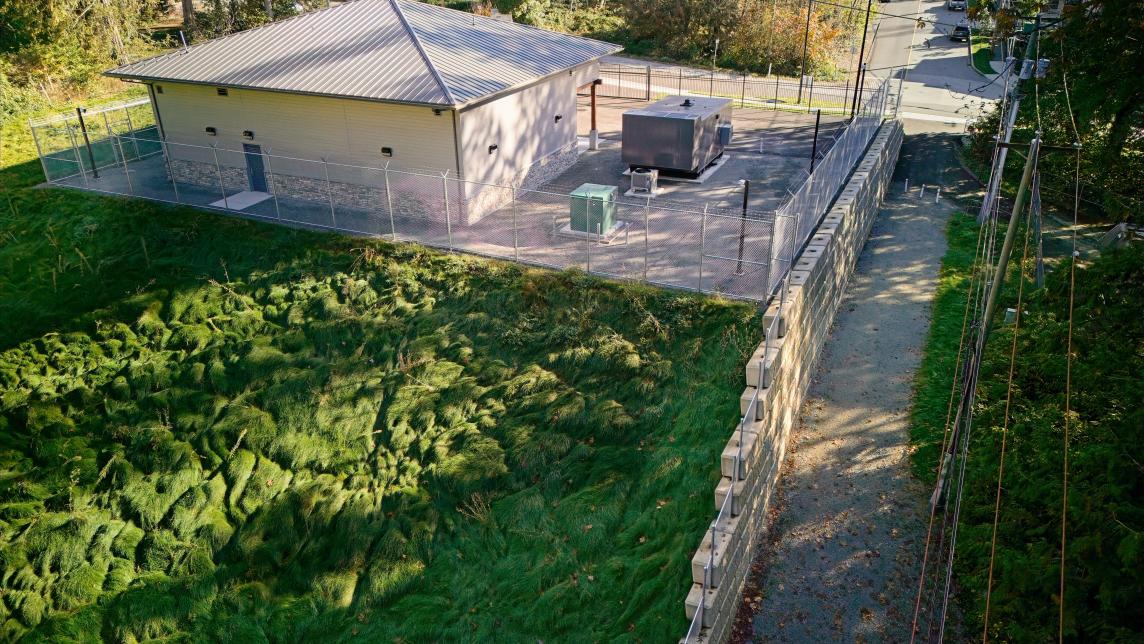 Rear view of new 236 Street Pump Station