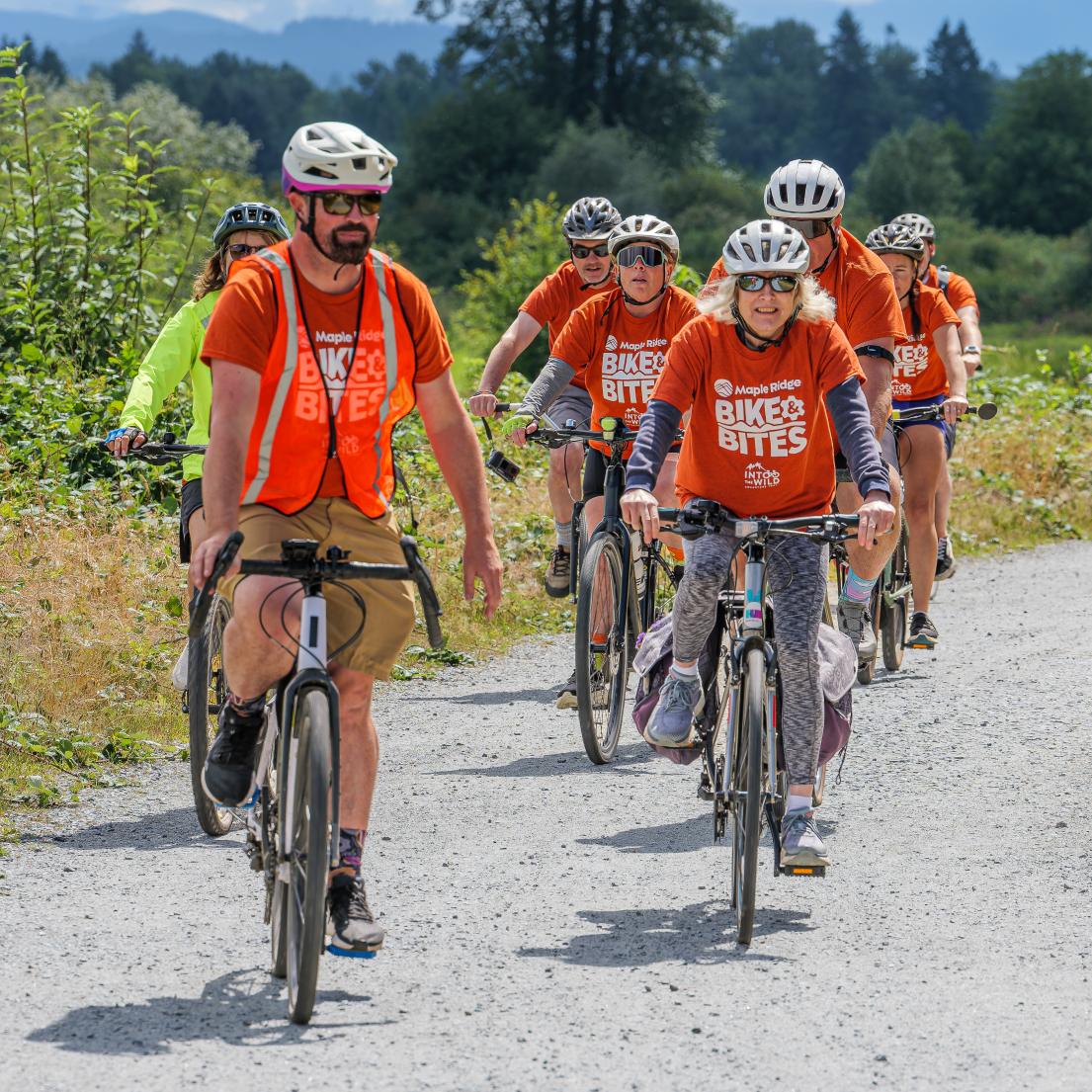 Riding through scenic Maple Ridge