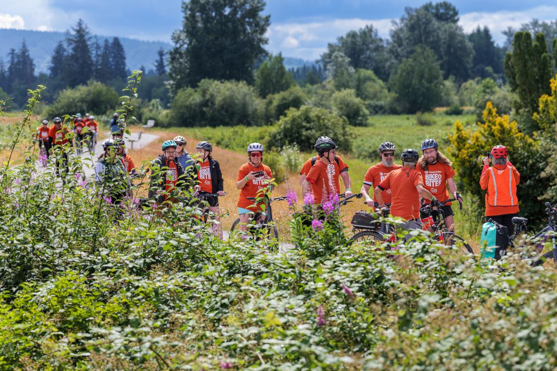 Riding through scenic Maple Ridge