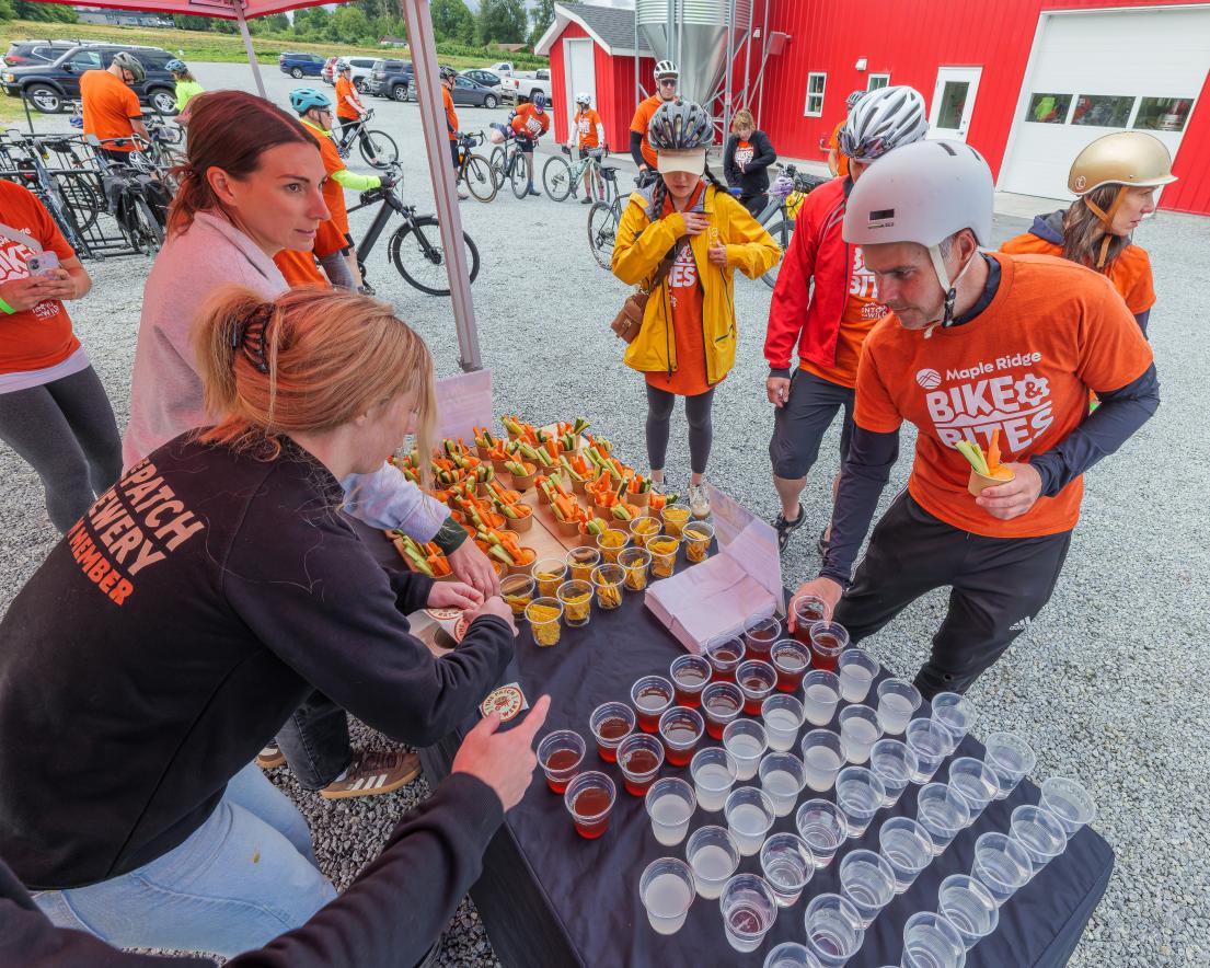 Bikers enjoying refreshments at The Patch
