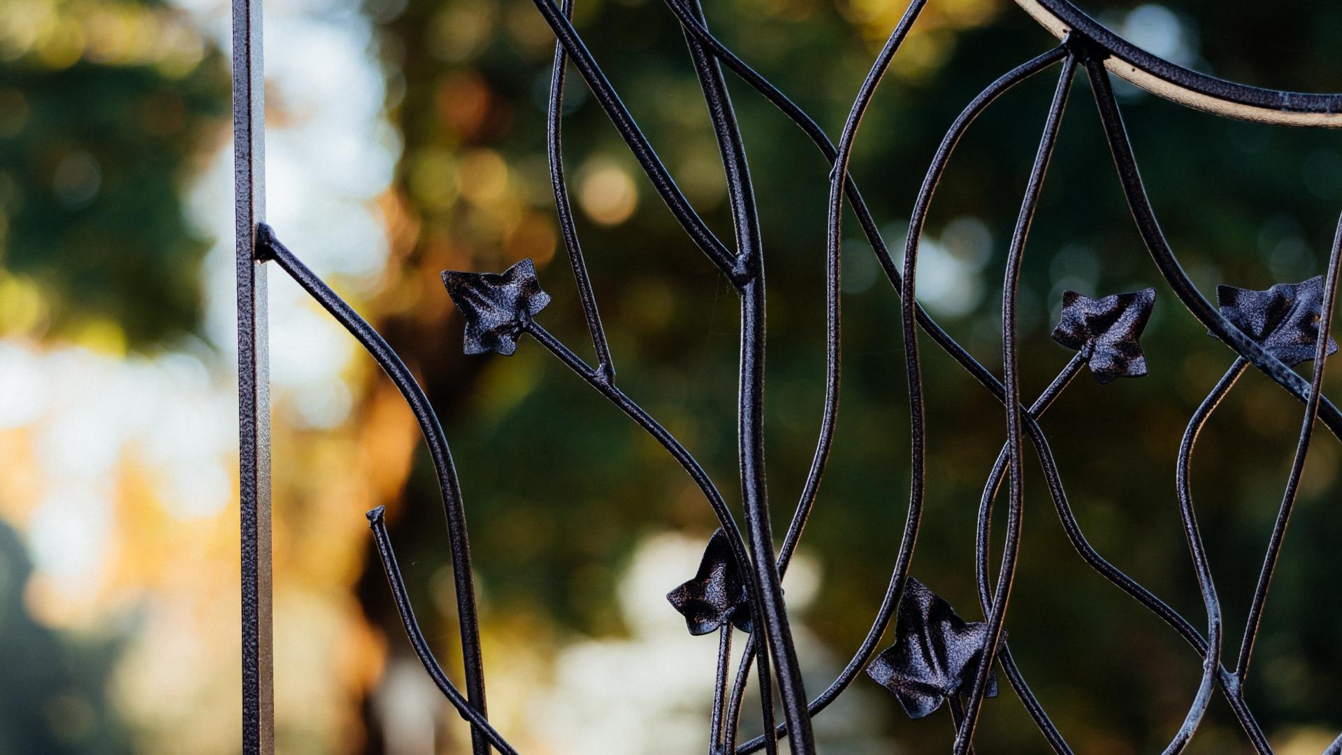 Close-up of Artist Made Cemetery Gates