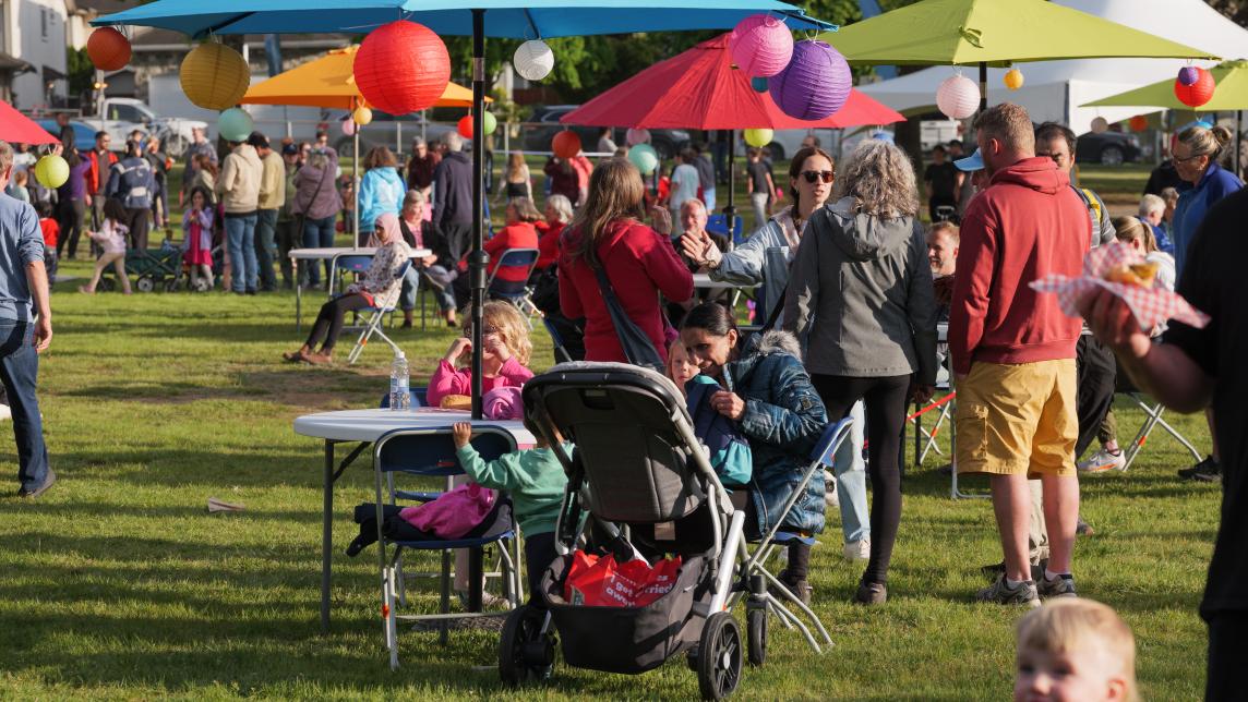 Crowd Outside at Rock the Block at Volker Park