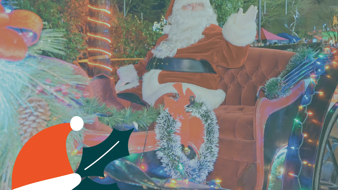 Santa in his Sleigh in the Parade