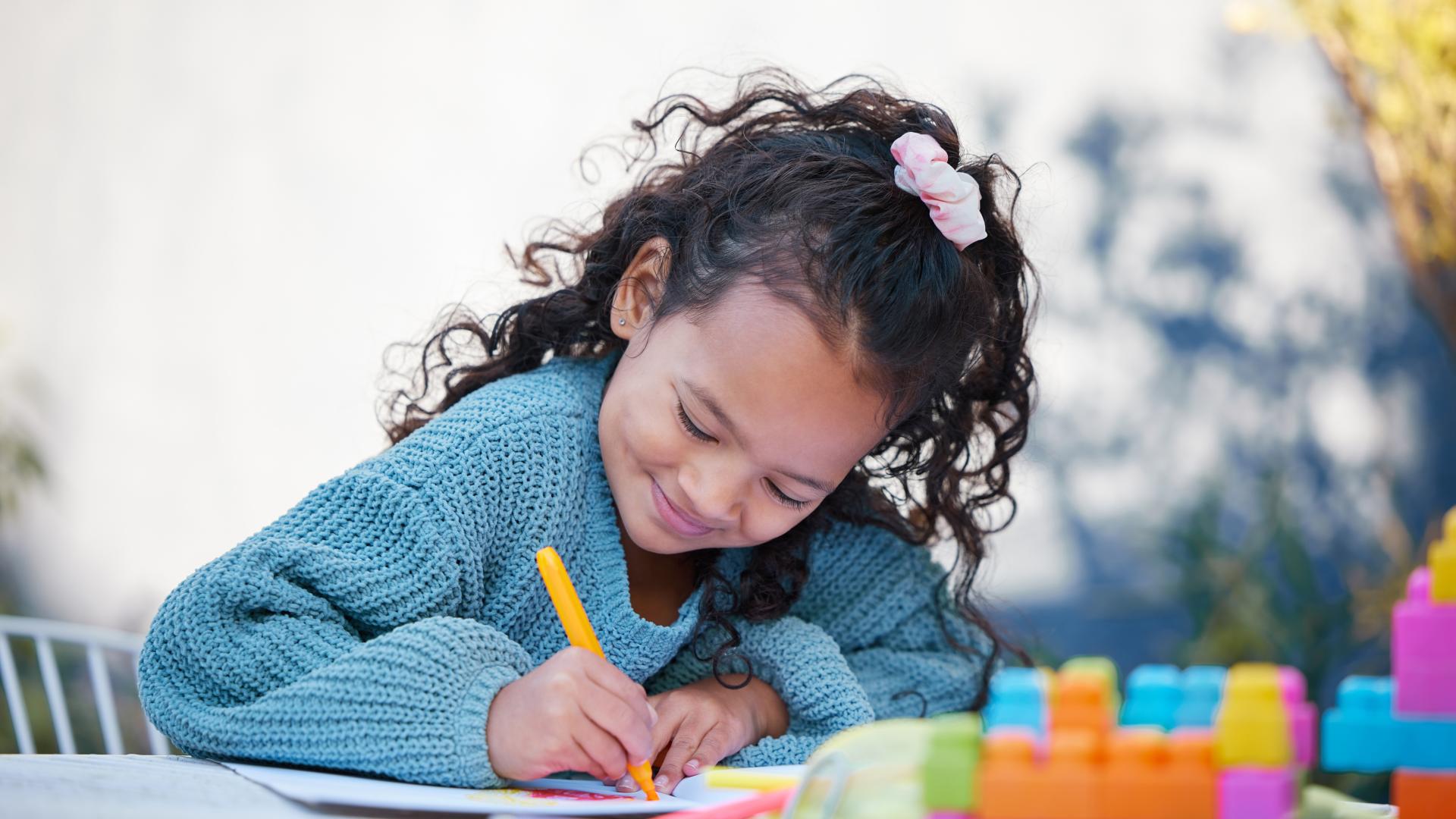 Young Girl Colouring