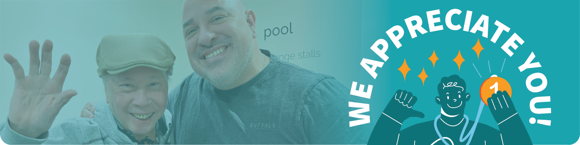 Smiling Customers with Text Saying We Appreciate You!