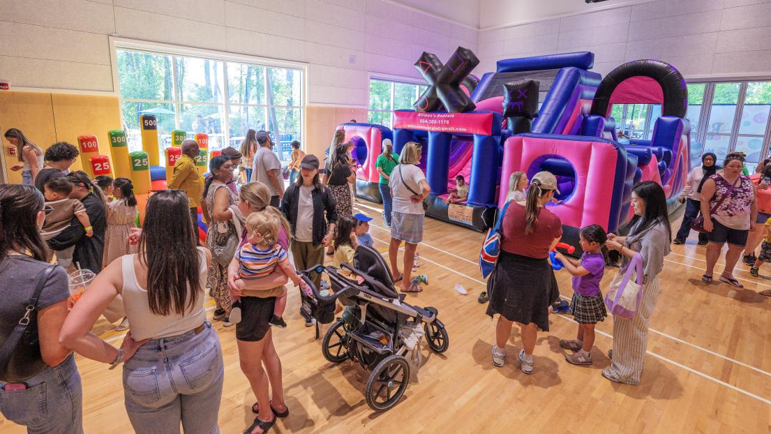Families with Little Children in the Gym at Rock the Block at Albion Community Centre