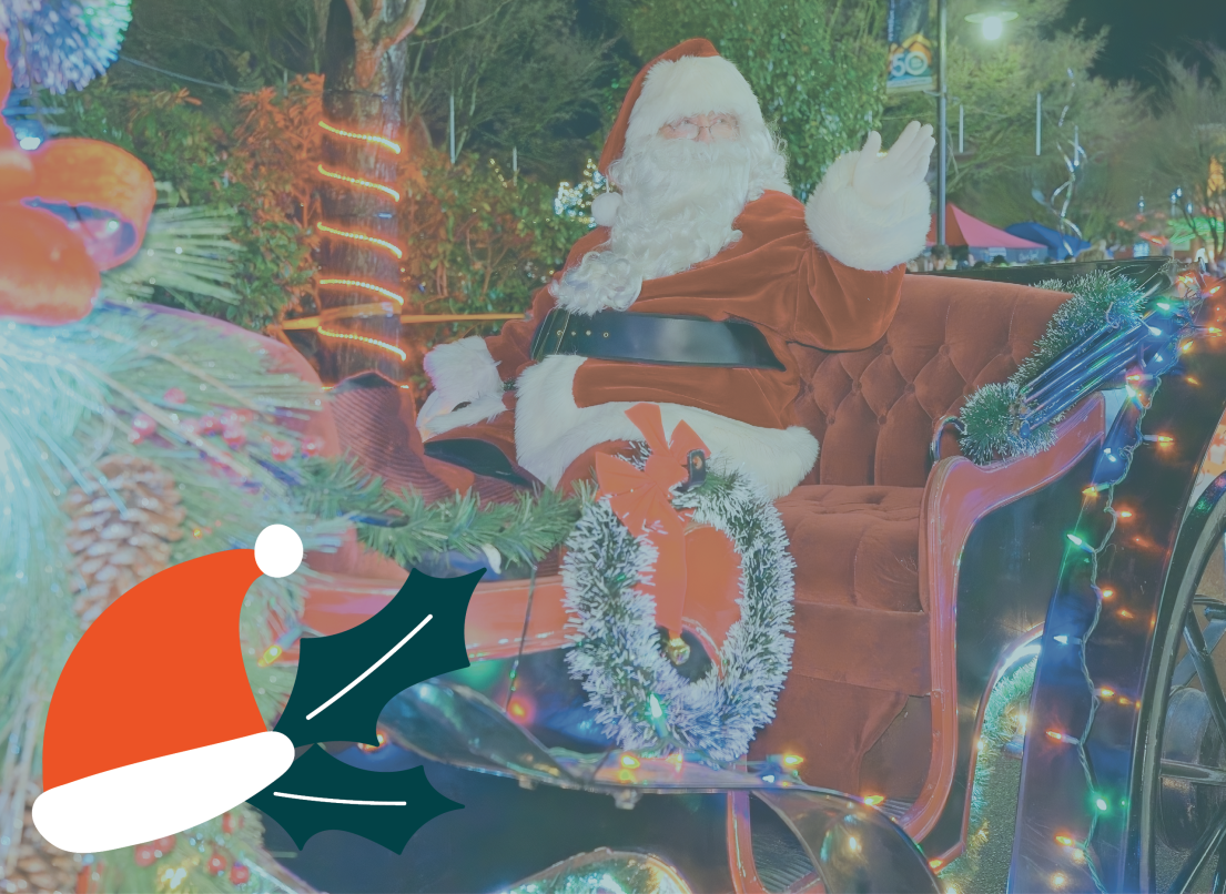 Santa in his Sleigh in the Parade