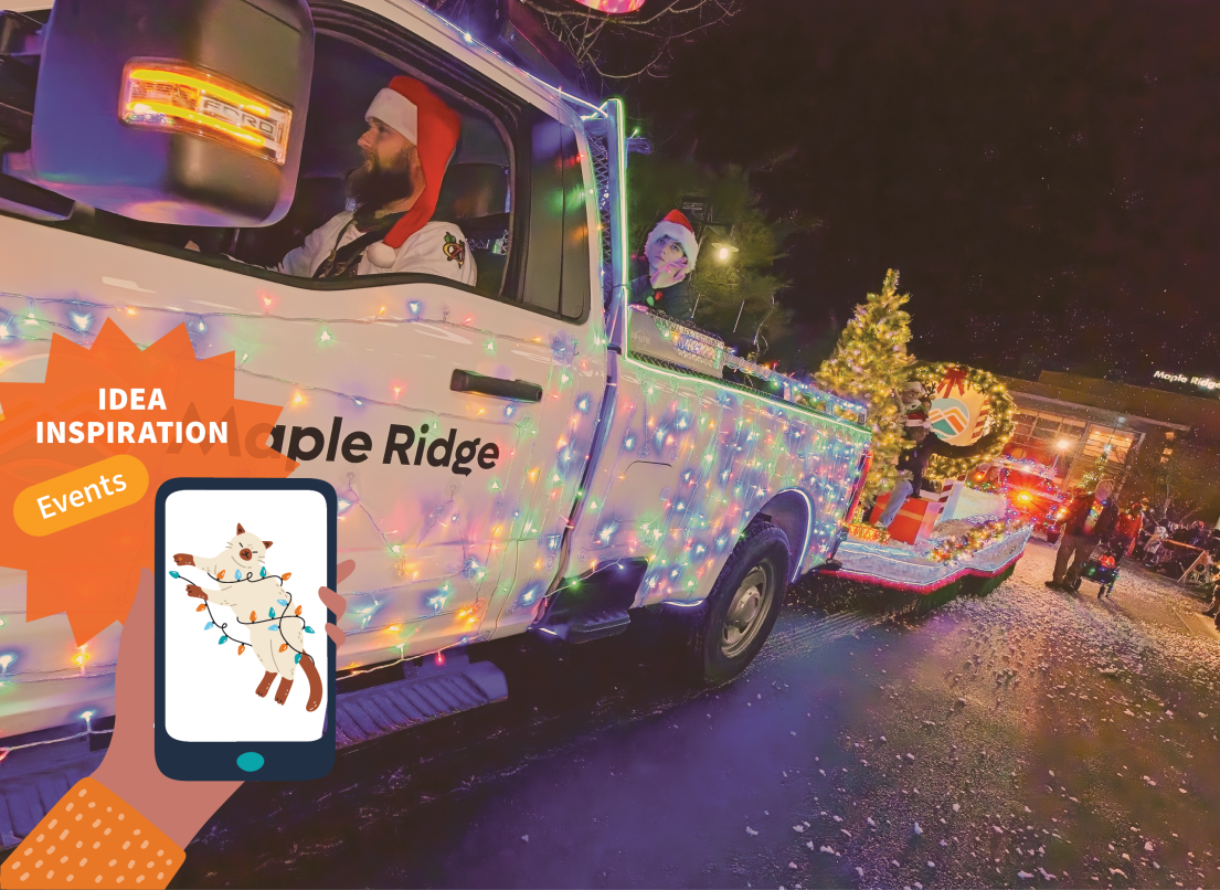 City Truck Decked in Holiday Lights in the Santa Claus Parade