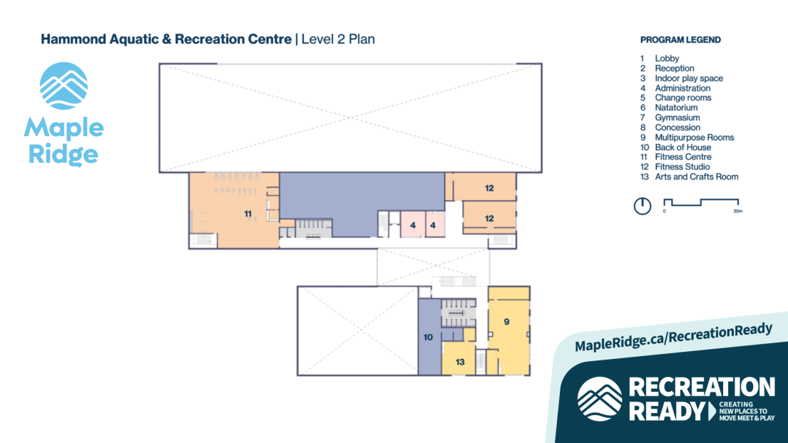 Part 3 of a map showing the planned layout of the Hammond Aquatics Recreation Centre.