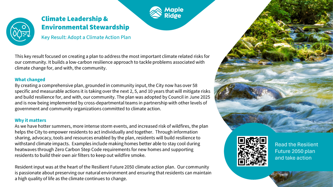 A preview of the Climate Action Plan Key Result Case Study.