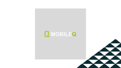 The Mobile Q logo sits next to a soccer-ball patterned mountain.